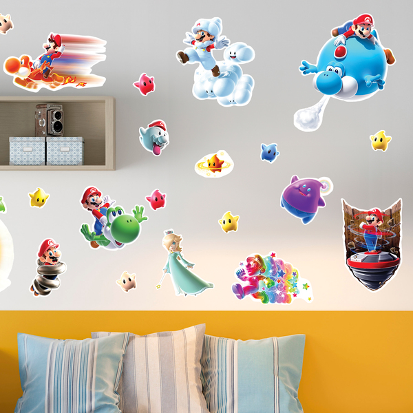 Vinilos Infantiles: Set 30X Super Mario Galaxy 2