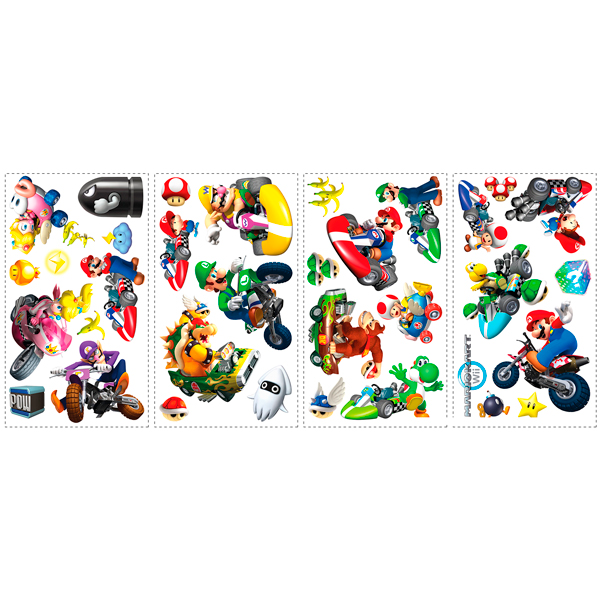 Vinilos Infantiles: Set 34X Mario Kart Wii