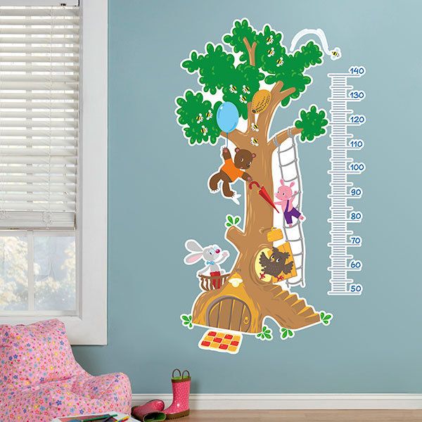 Vinilos Infantiles: Medidor Árbol de los animales