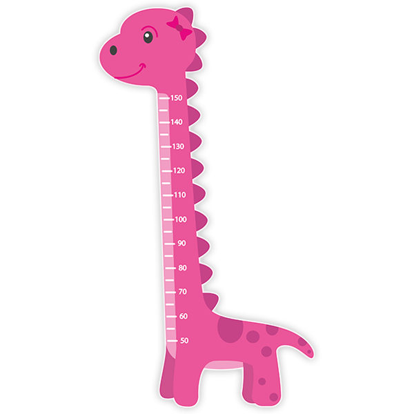 Vinilos Infantiles: Medidor Dinosaurio rosa