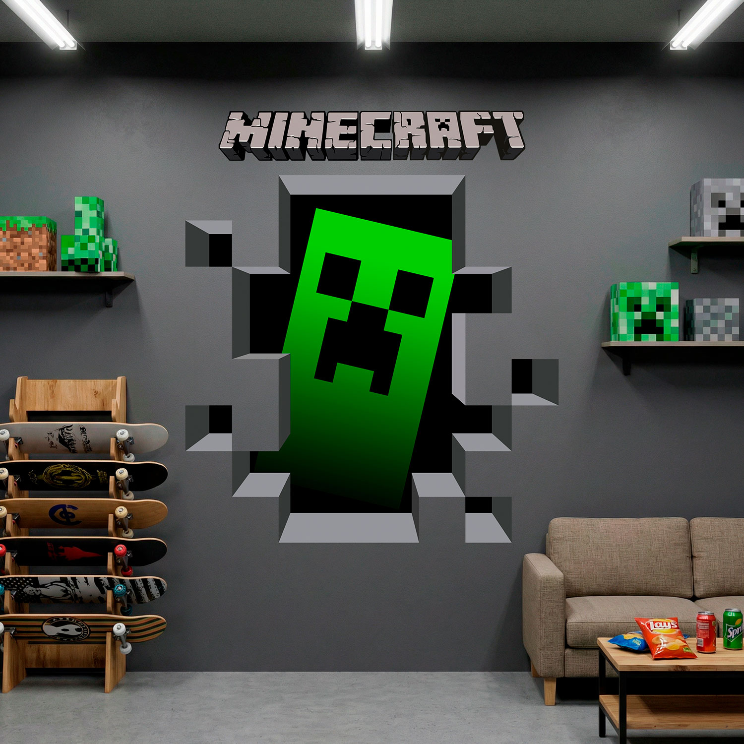 Vinilos Decorativos: Minecraft 3D 1