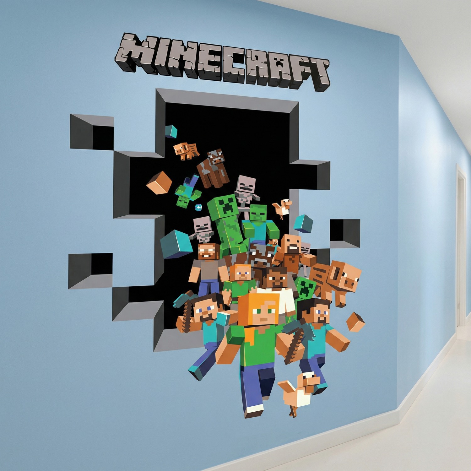 Vinilos Decorativos: Minecraft 3D 2