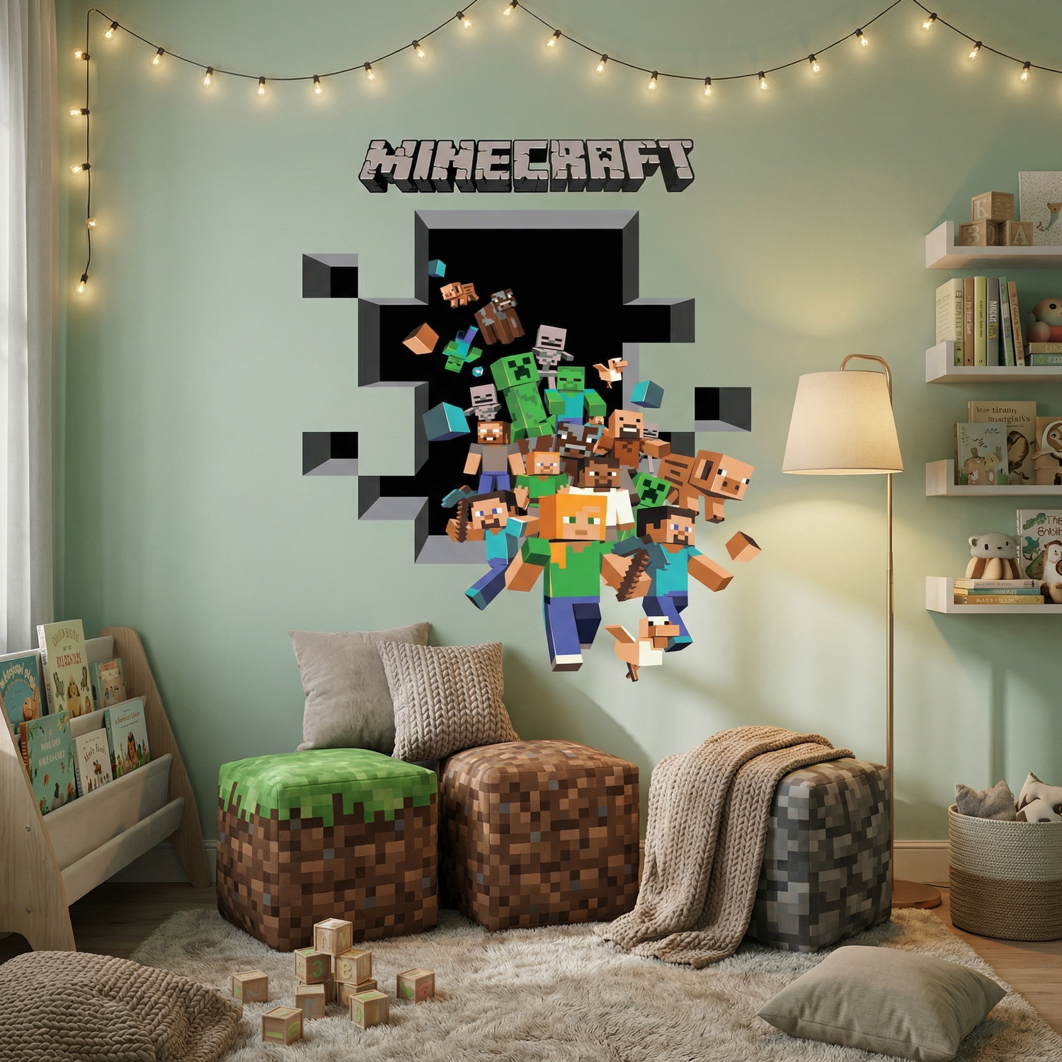 Vinilos Decorativos: Minecraft 3D 2