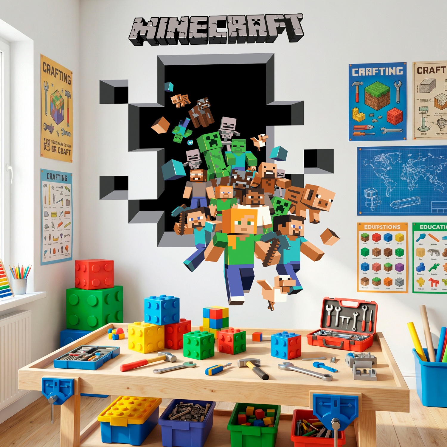 Vinilos Decorativos: Minecraft 3D 2