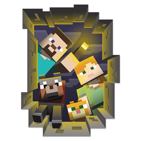 Vinilos Decorativos: Minecraft Agujero 3D Personajes