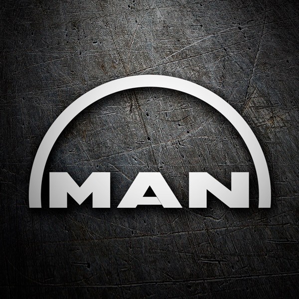Pegatinas: MAN en Letras May&uacute;sculas y Semicirculares