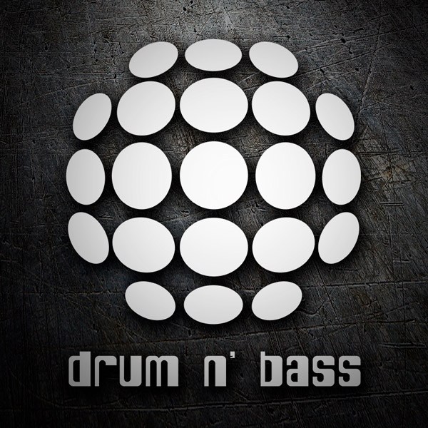 Pegatinas: Drum n Bass con C&iacute;rculos Esf&eacute;ricos
