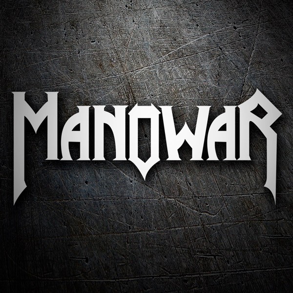 Pegatinas: Logo Manowar con Tipograf&iacute;a Angular