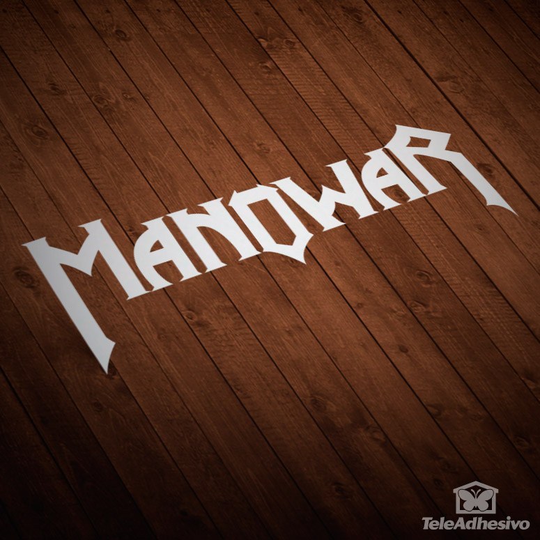 Pegatinas: Logo Manowar con Tipograf&iacute;a Angular