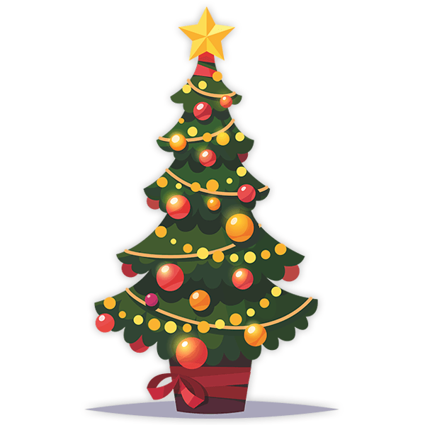 Vinilos Decorativos: Árbol con decoración navideña 0