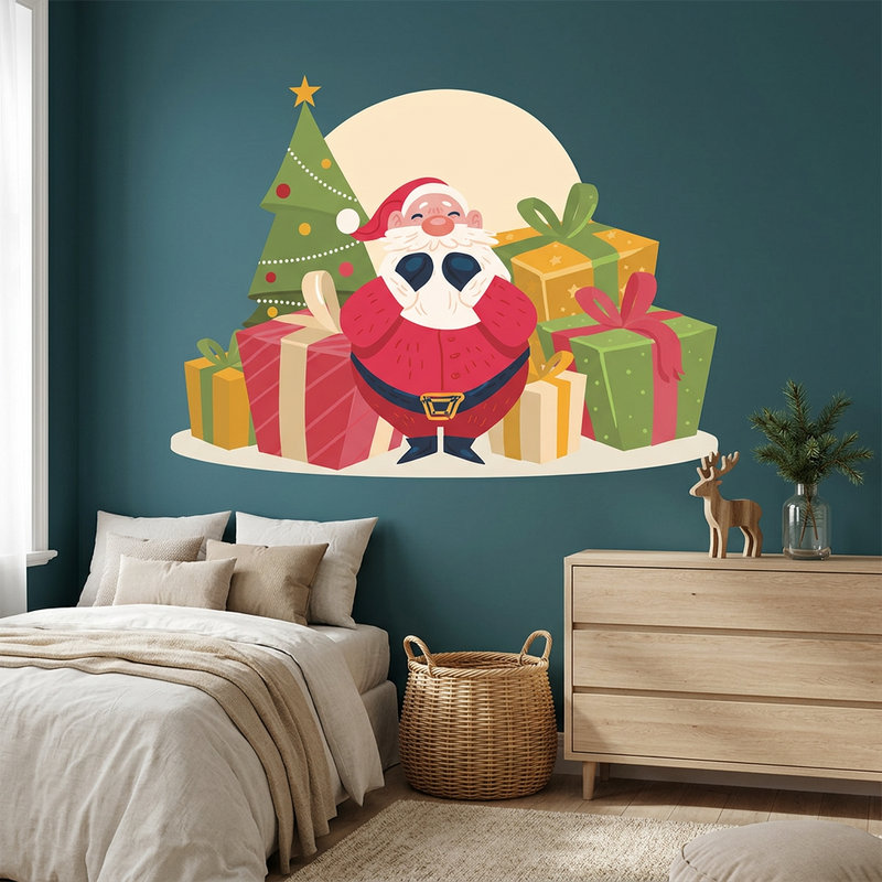 Vinilos Decorativos: Pap&aacute; Noel con regalos