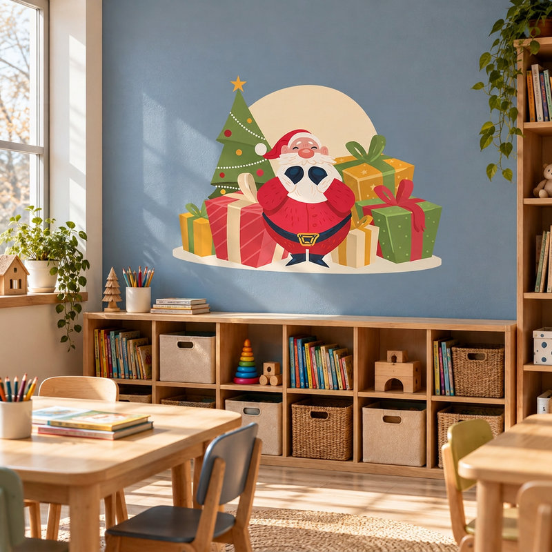 Vinilos Decorativos: Pap&aacute; Noel con regalos