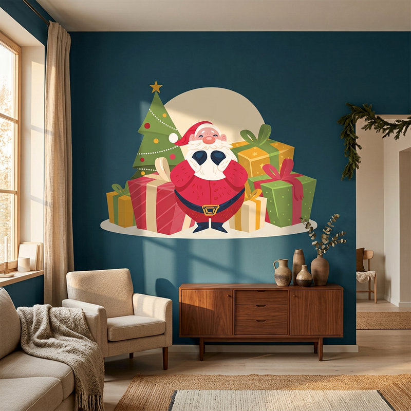 Vinilos Decorativos: Pap&aacute; Noel con regalos