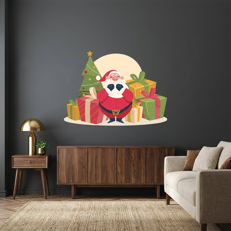Vinilos Decorativos: Pap&aacute; Noel con regalos