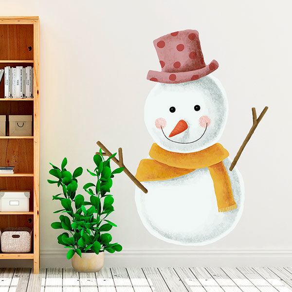 Vinilos Decorativos: Muñeco de nieve feliz
