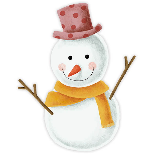 Vinilos Decorativos: Muñeco de nieve feliz 0