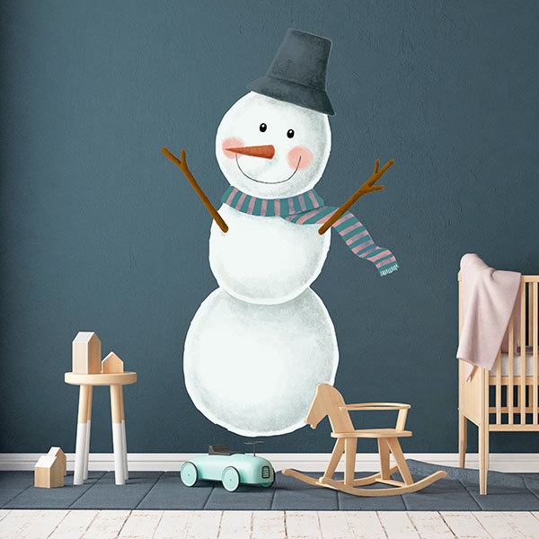 Vinilos Decorativos: Muñeco de nieve sonriente 1