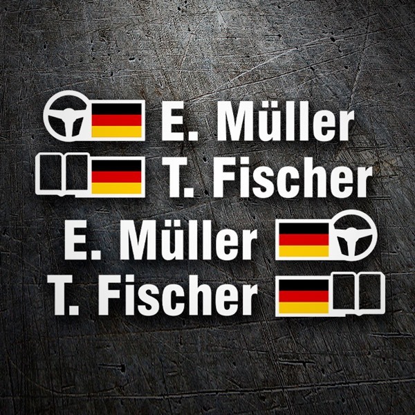Pegatinas: Nombre y bandera de Alemania rally