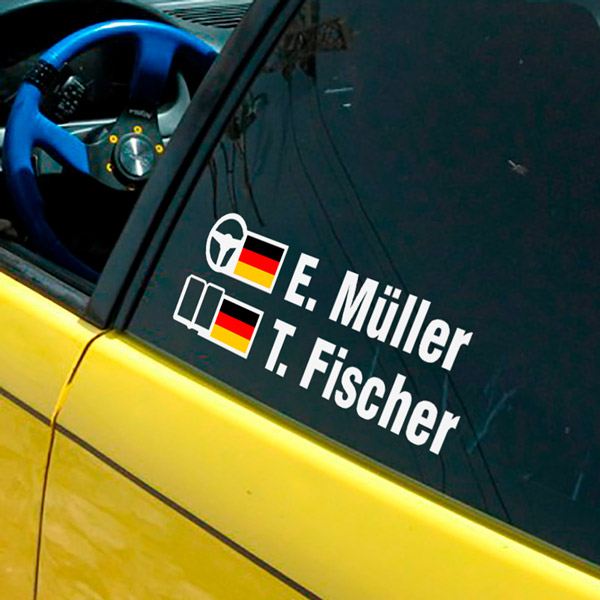 Pegatinas: Nombre y Bandera de Alemania en Estilo Rally