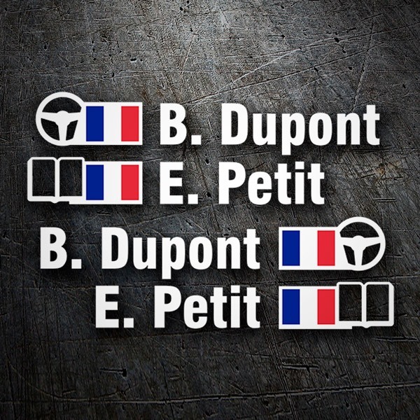 Pegatinas: Nombre y bandera de Francia rally