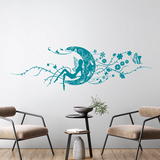 Vinilos Decorativos: Hada mágica sobre la luna floral 2