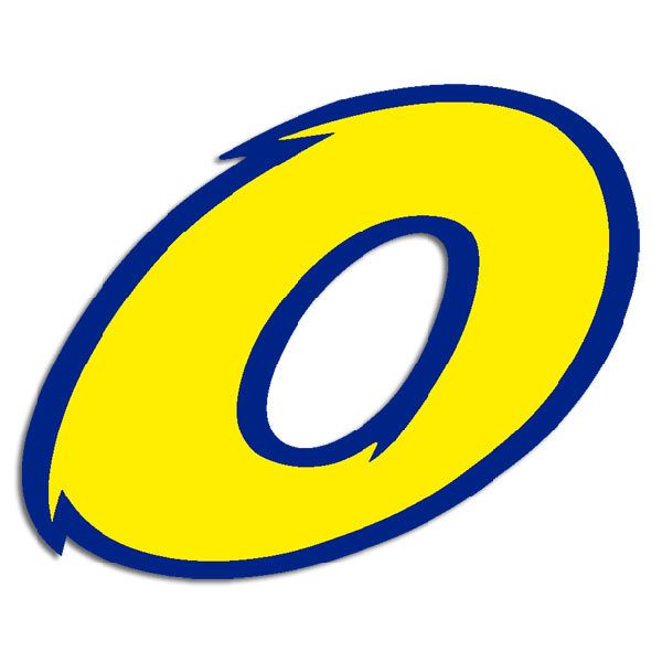 Pegatinas: Número 0 amarillo y azul