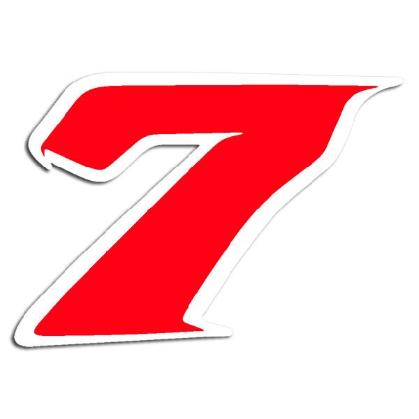 Pegatinas: Número 7 rojo y blanco