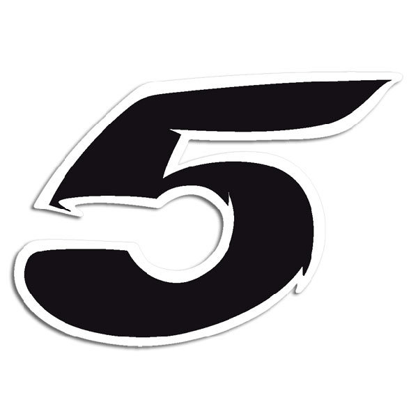 Pegatinas: Número 5 negro y blanco