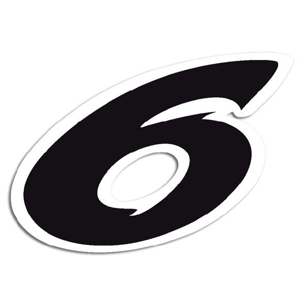 Pegatinas: Número 6 negro y blanco