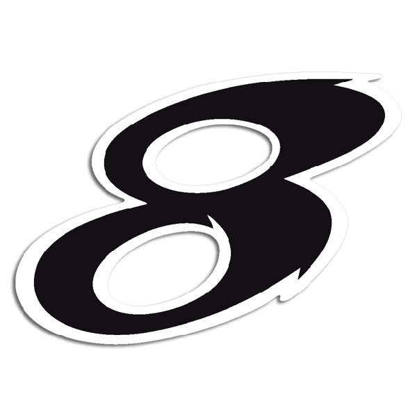 Pegatinas: Número 8 negro y blanco