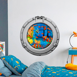 Vinilos Decorativos: Ojo de buey peces payaso y barco hundido 4