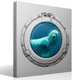 Vinilos Decorativos: Ojo de buey oso polar nadando 4