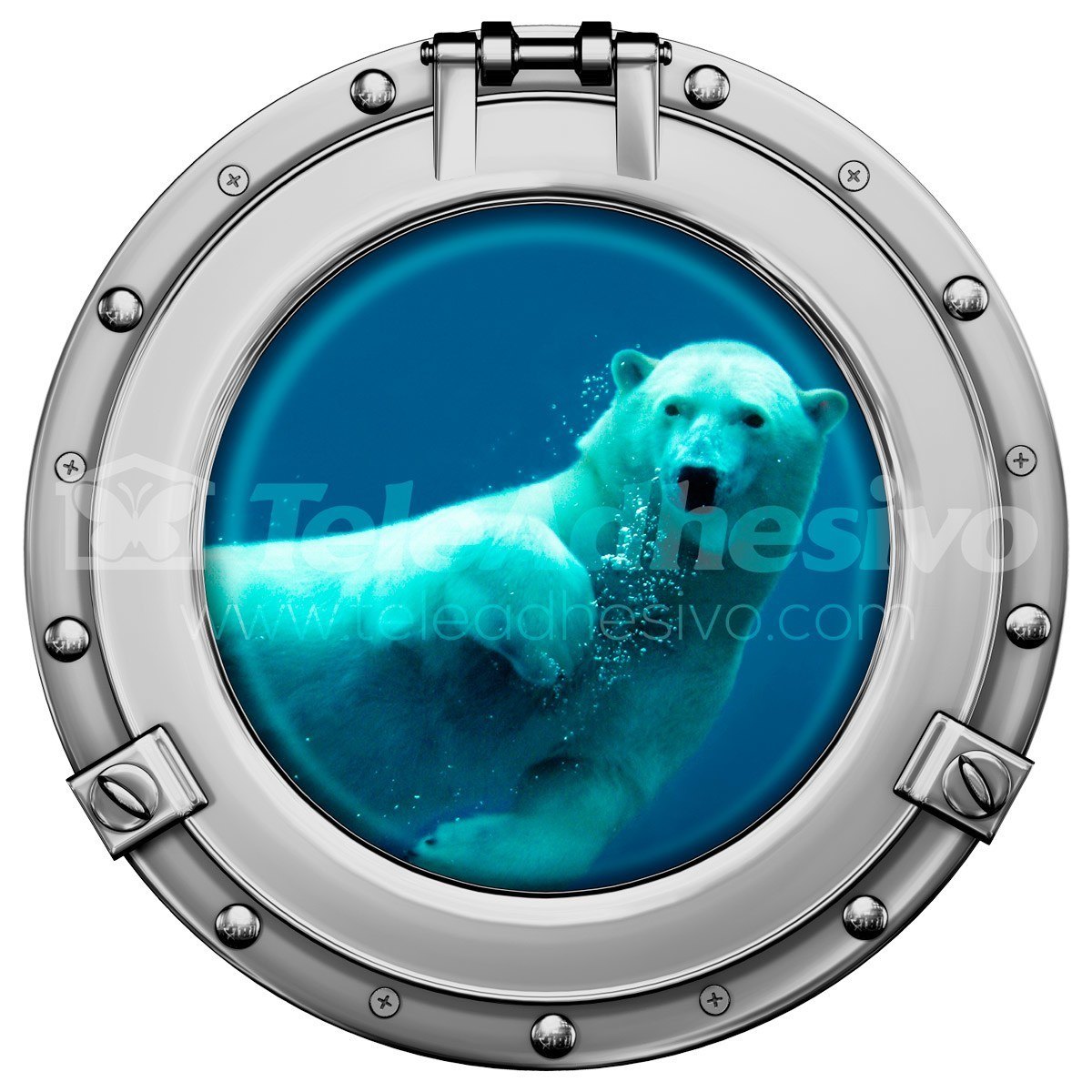 Vinilos Decorativos: Ojo de buey oso polar nadando