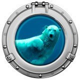 Vinilos Decorativos: Ojo de buey oso polar nadando 5