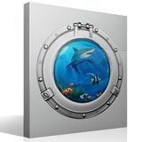 Vinilos Decorativos: Ojo de buey tiburones y peces 4