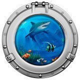 Vinilos Decorativos: Ojo de buey tiburones y peces 5