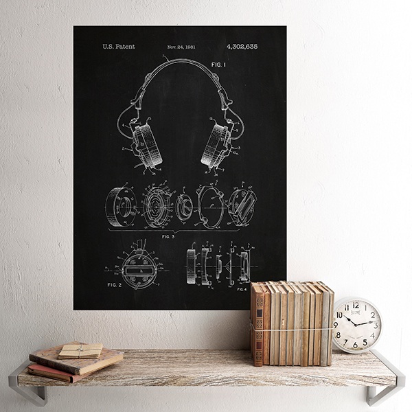 Vinilos Decorativos: Auriculares pizarra