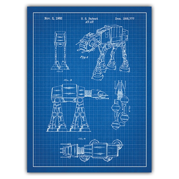 Vinilos Decorativos: AT-AT patente azul