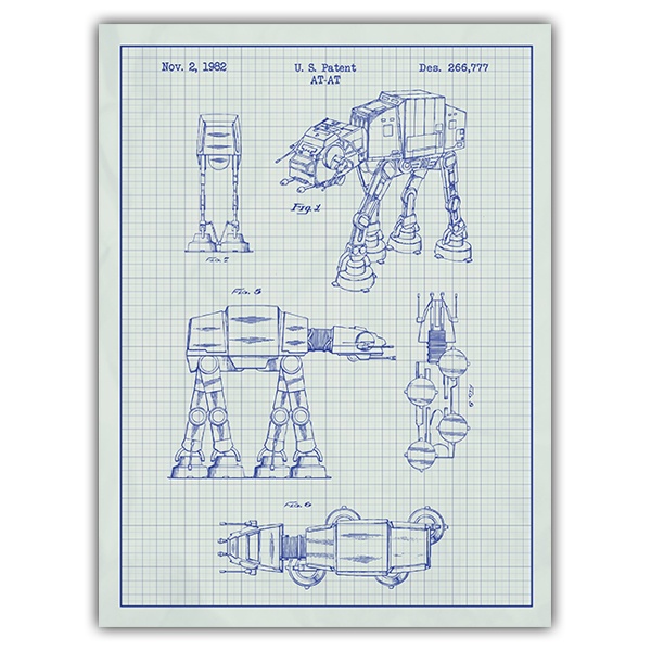 Vinilos Decorativos: AT-AT patente blanca