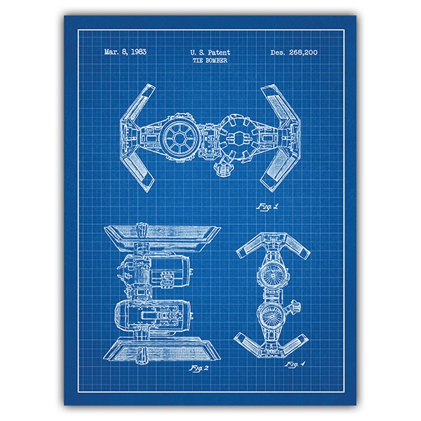 Vinilos Decorativos: Bombardero TIE patente azul