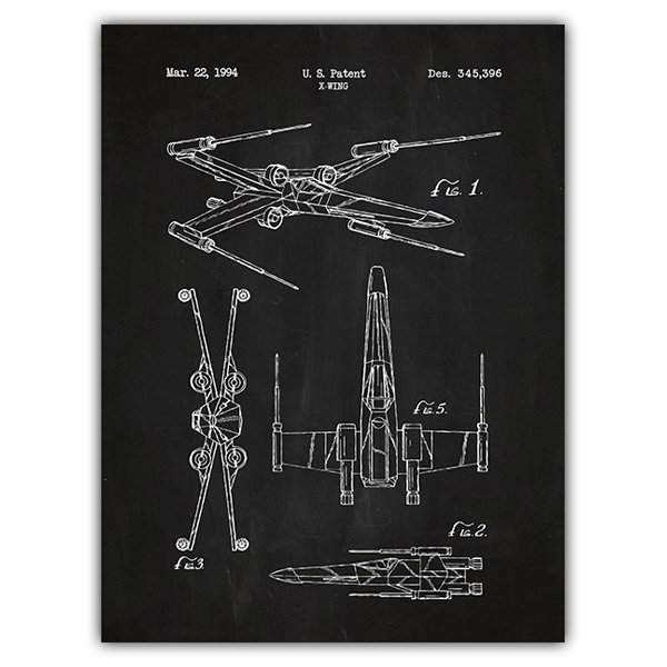 Vinilos Decorativos: X-Wing patente pizarra