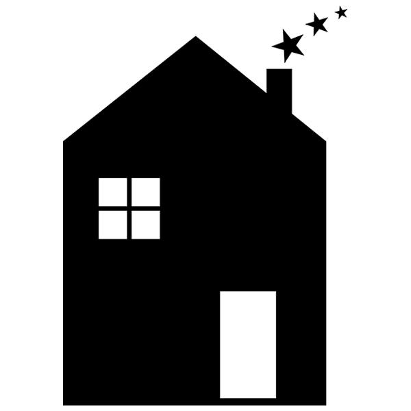 Vinilos Infantiles: Pizarra casa con estrellas