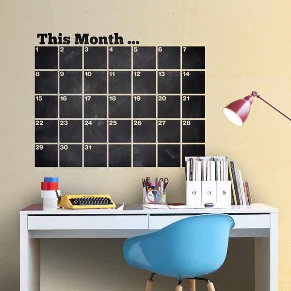 Vinilos Decorativos: Pizarra Calendario Organizador Inglés