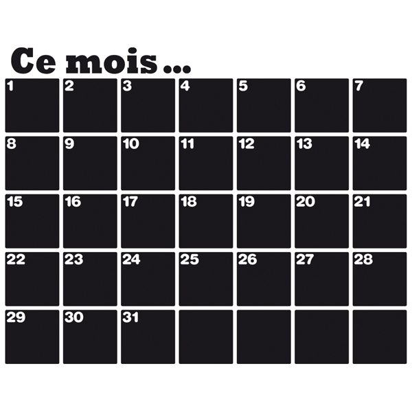 Vinilos Decorativos: Pizarra Calendario Organizador francés