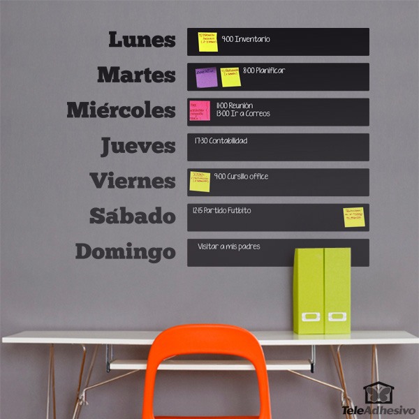 Vinilos Decorativos: Pizarra Agenda Semanal