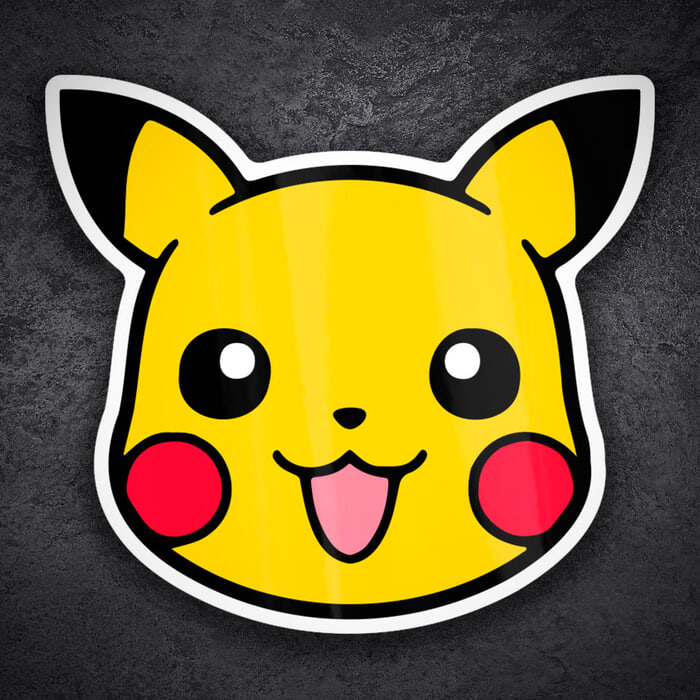 Pegatinas: Pikachu cara feliz Pokémon