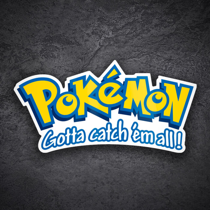 Pegatinas: Logo Pokémon eslogan inglés