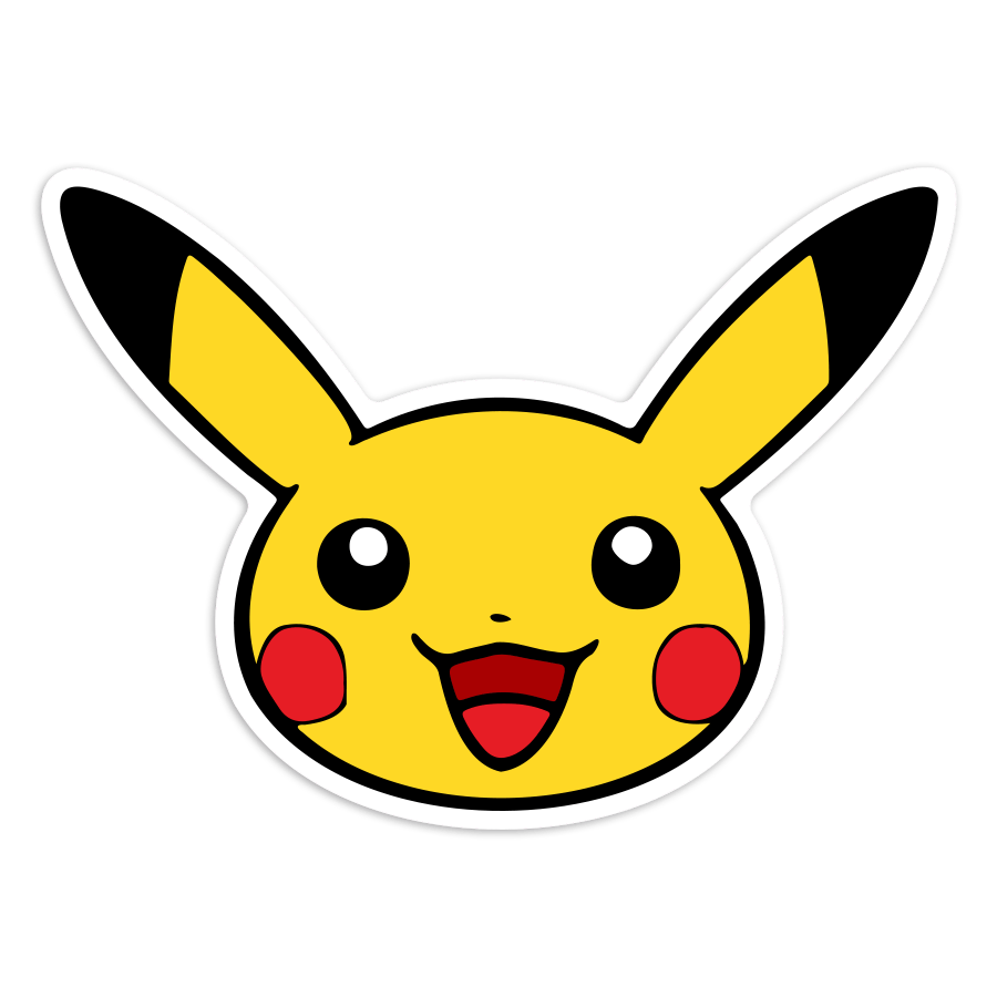 Pegatinas: Pikachu cara sonriente Pokémon