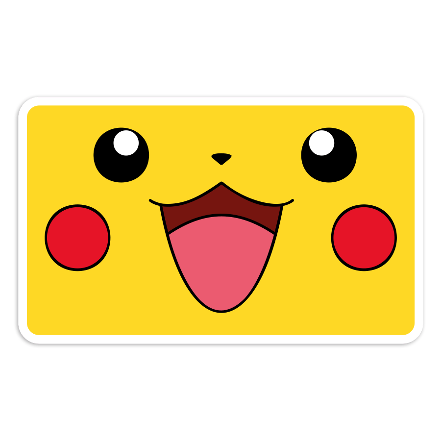 Pegatinas: Pikachu cara rectangular Pokémon