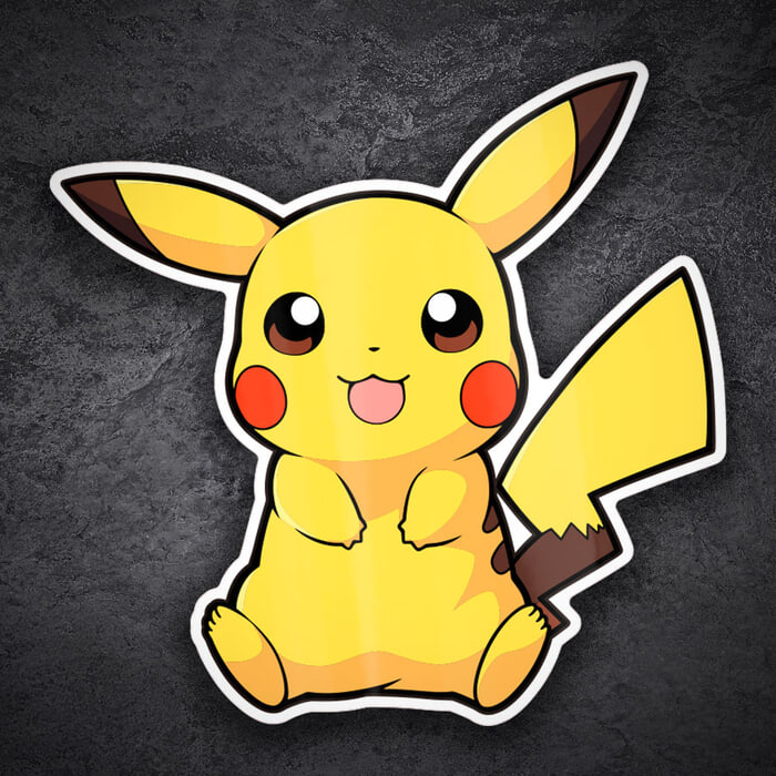 Pegatinas: Pikachu sentado kawaii Pokémon